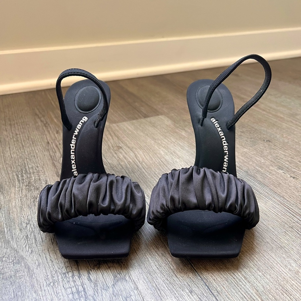 Alexander Wang size 7.5 black satin heels